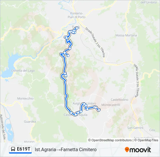 E619T Bus Line Map