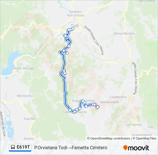 E619T Bus Line Map