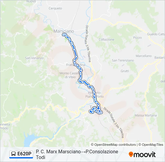 E620P Bus Line Map