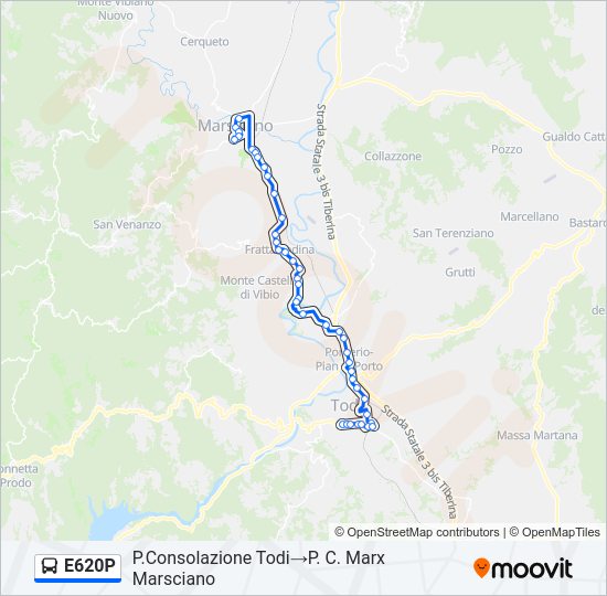 E620P Bus Line Map