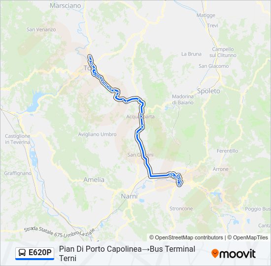 E620P Bus Line Map