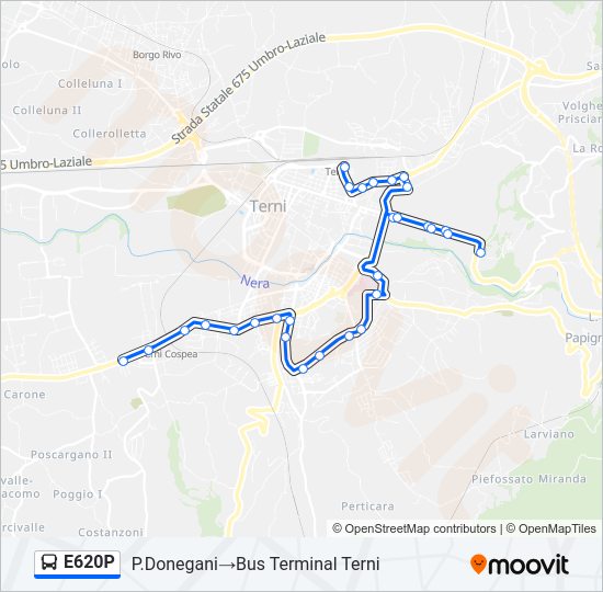 E620P Bus Line Map