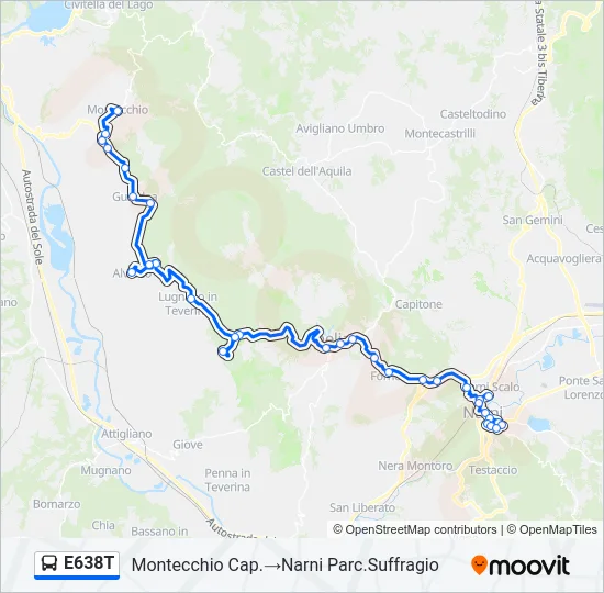 E638T Bus Line Map