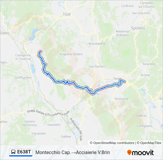 E638T Bus Line Map