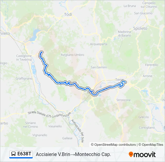 E638T Bus Line Map