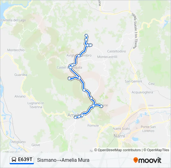 E639T Bus Line Map