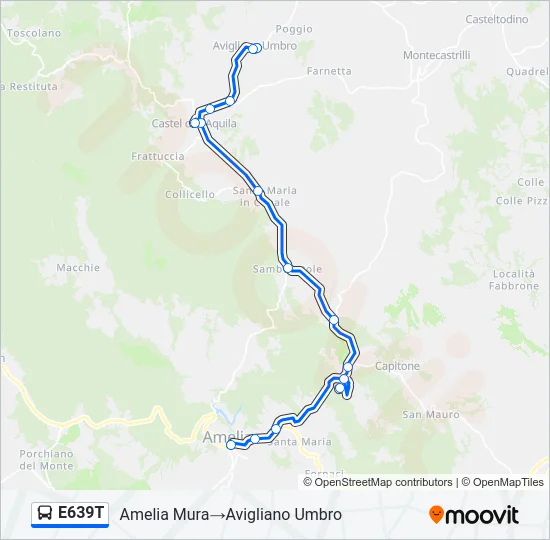 E639T Bus Line Map