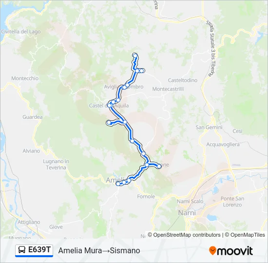 E639T Bus Line Map