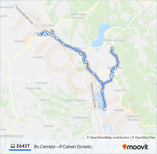 E643T Bus Line Map