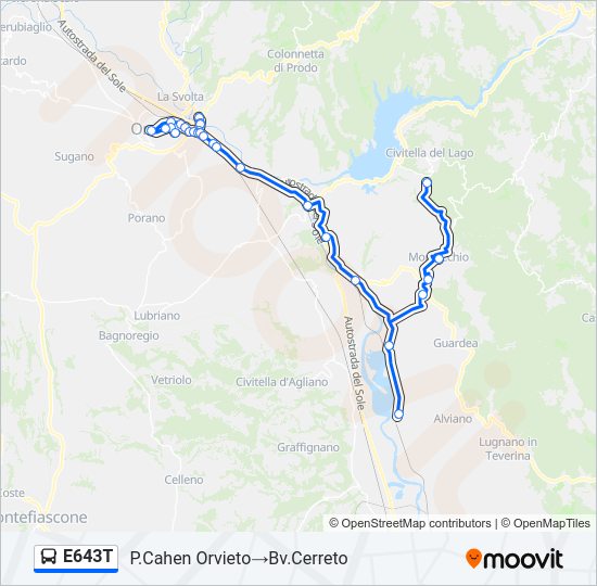 E643T Bus Line Map
