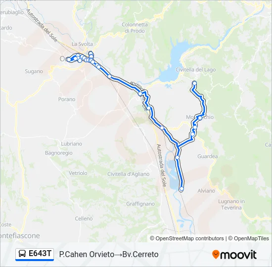 E643T Bus Line Map