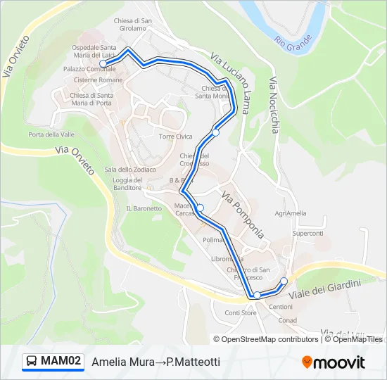 MAM02 Bus Line Map