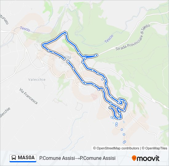 MAS0A bus Line Map