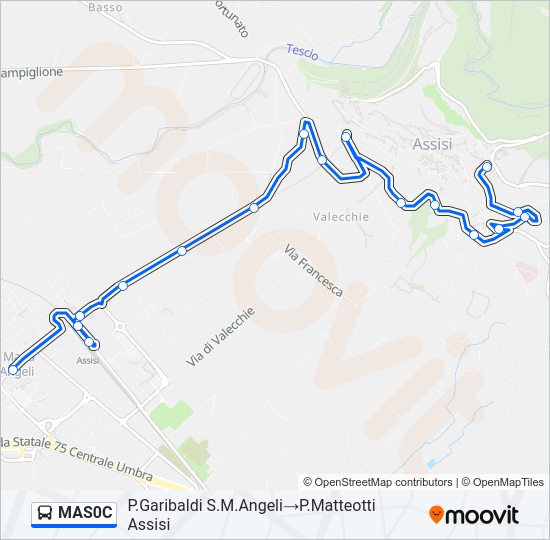MAS0C Bus Line Map
