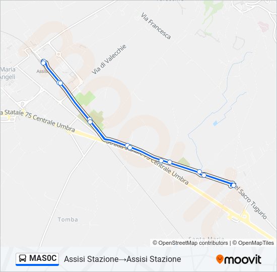 Percorso linea bus MAS0C