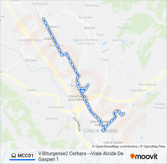 MCC01 Bus Line Map