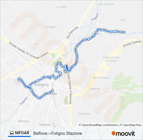 MFOAR Bus Line Map
