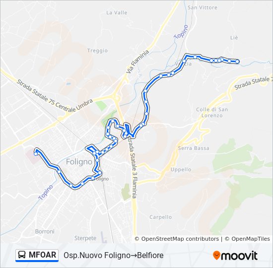 MFOAR bus Line Map