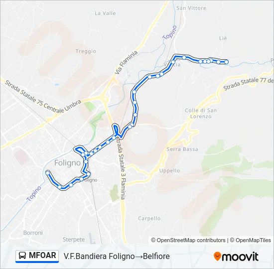 MFOAR Bus Line Map