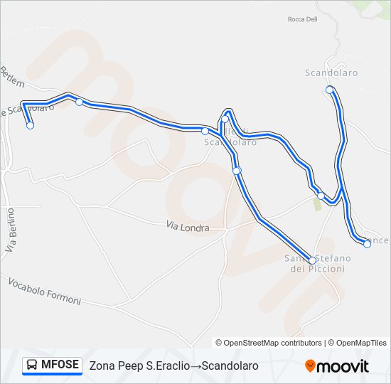 Percorso linea bus MFOSE