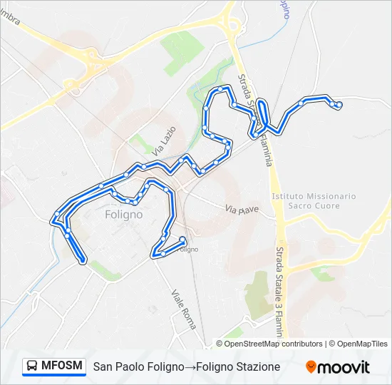 Percorso linea bus MFOSM