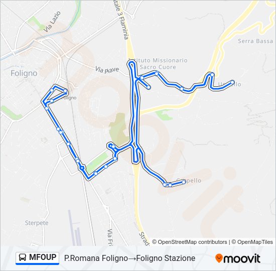 Percorso linea bus MFOUP