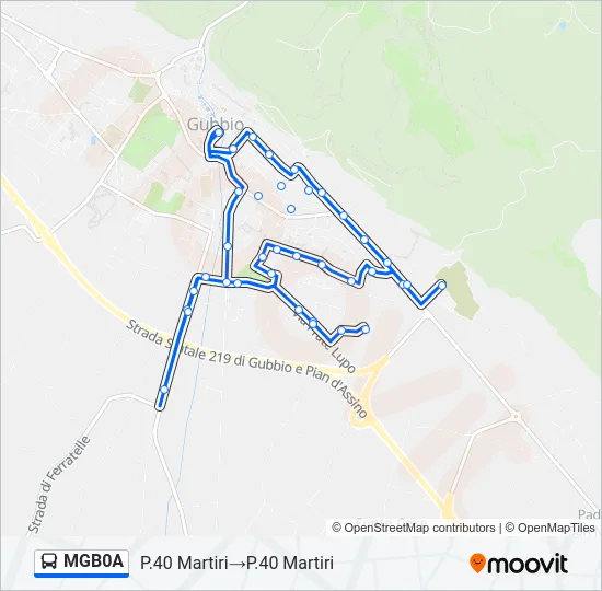 Percorso linea bus MGB0A