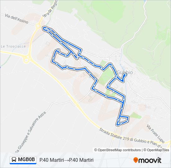 MGB0B bus Line Map