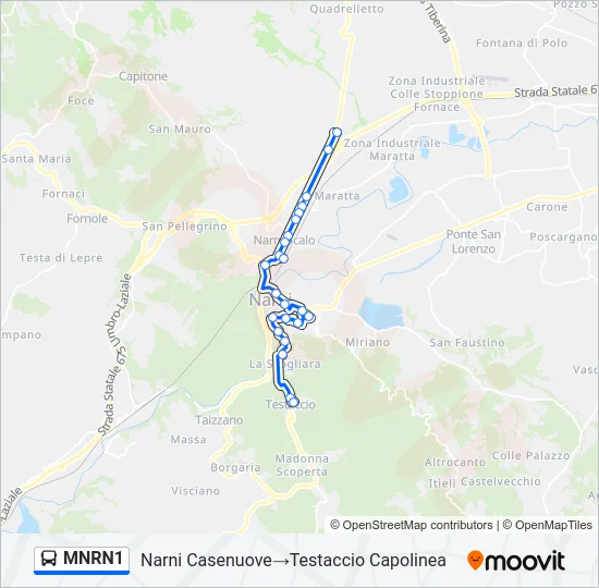 MNRN1 Bus Line Map
