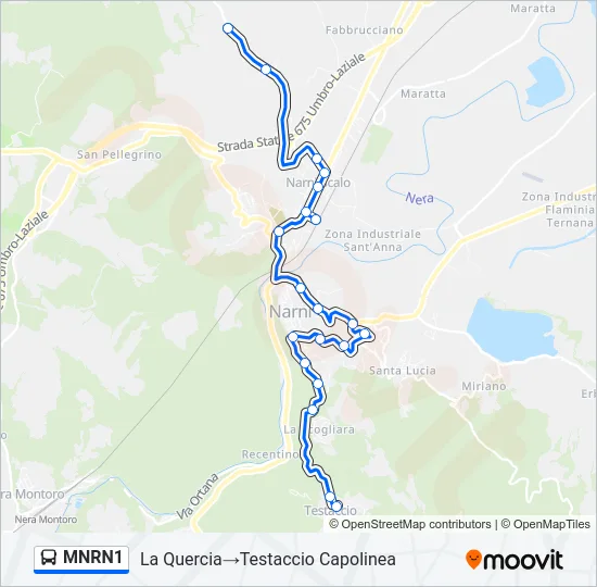 MNRN1 Bus Line Map