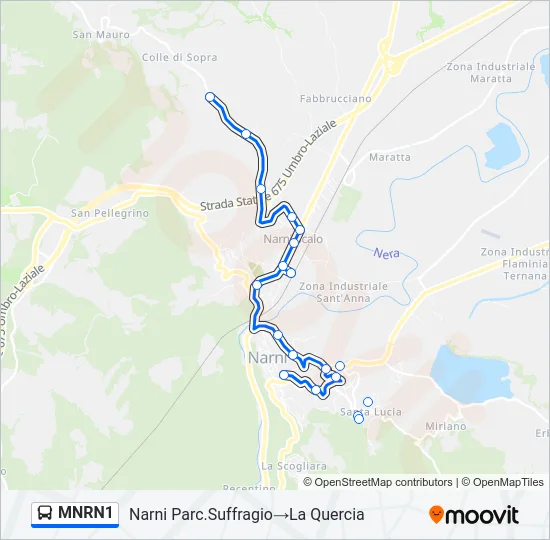 MNRN1 Bus Line Map