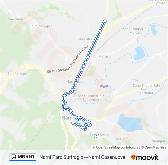 MNRN1 Bus Line Map