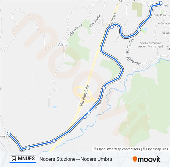 Percorso linea bus MNUFS