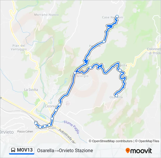 MOV13 Bus Line Map