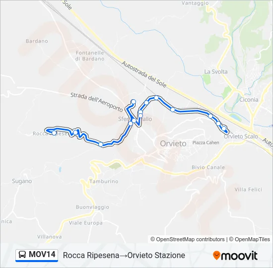 MOV14 Bus Line Map