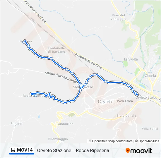 MOV14 Bus Line Map