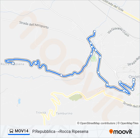 Percorso linea bus MOV14