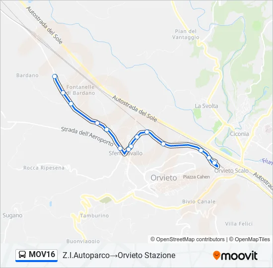 MOV16 Bus Line Map