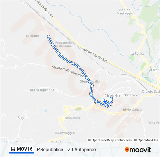 MOV16 Bus Line Map