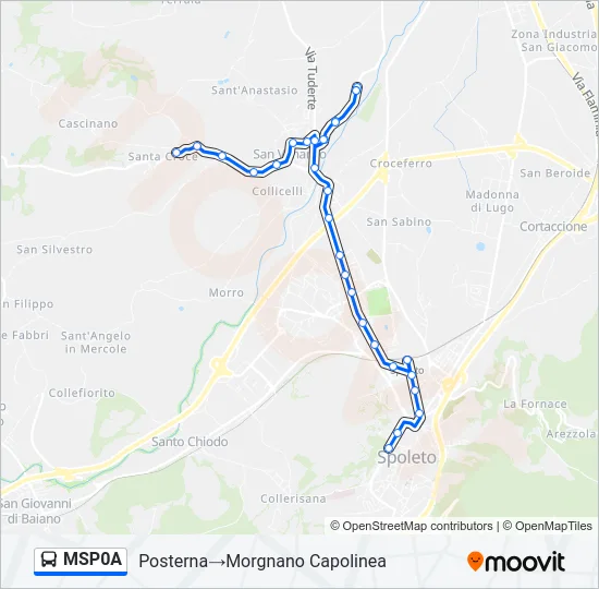 Percorso linea bus MSP0A