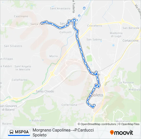 Percorso linea bus MSP0A