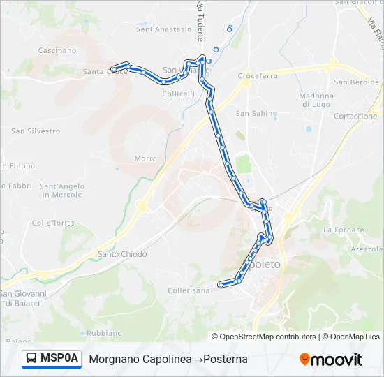 Percorso linea bus MSP0A