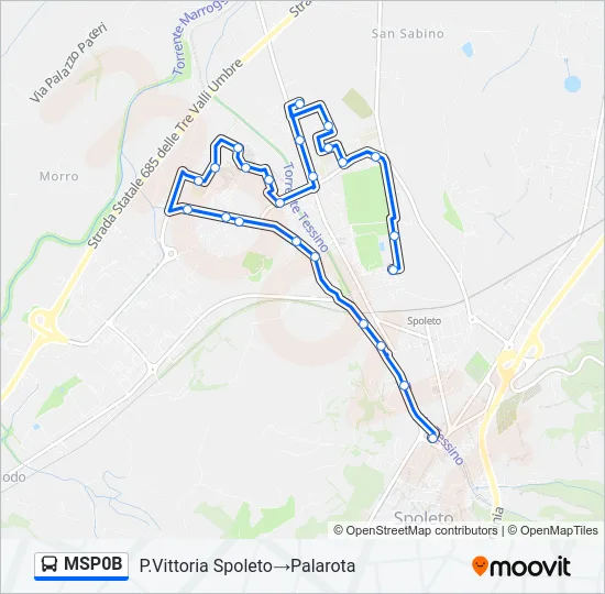 Percorso linea bus MSP0B
