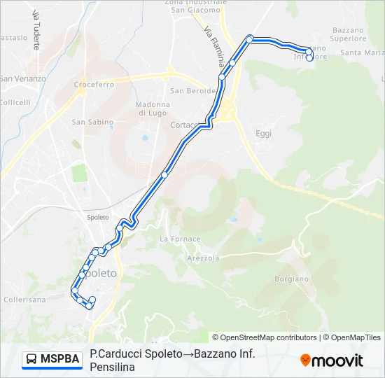 Percorso linea bus MSPBA