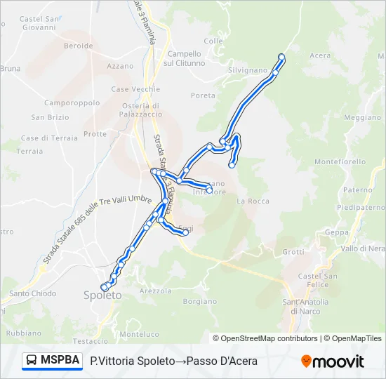 Percorso linea bus MSPBA