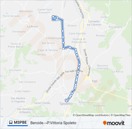 Percorso linea bus MSPBE