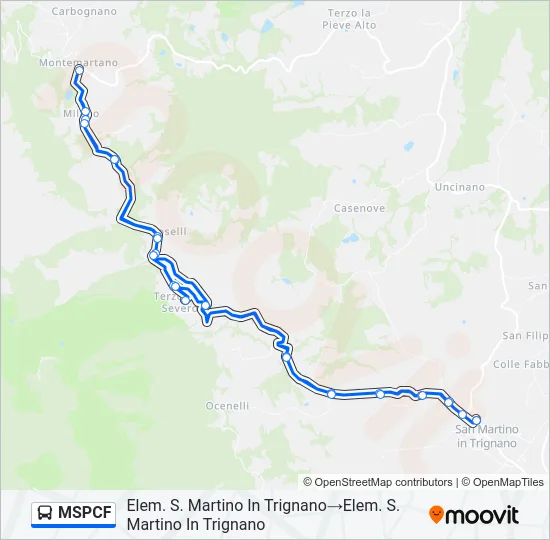 Percorso linea bus MSPCF