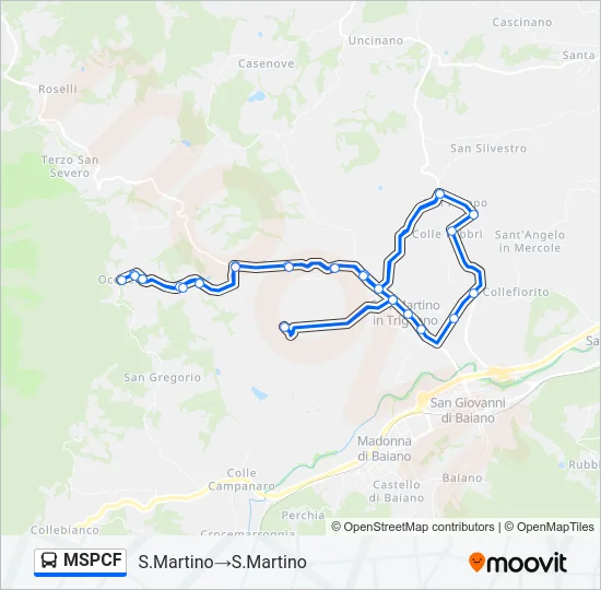 Percorso linea bus MSPCF