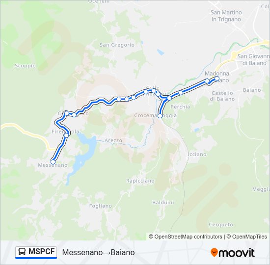 Percorso linea bus MSPCF