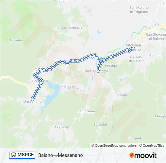 Percorso linea bus MSPCF